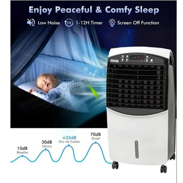 مكيّف هواء DSP KD3074 – سعة خزان 9 لتر، تحكّم عن بُعد، 3 سرعات، قدرة 65 واط