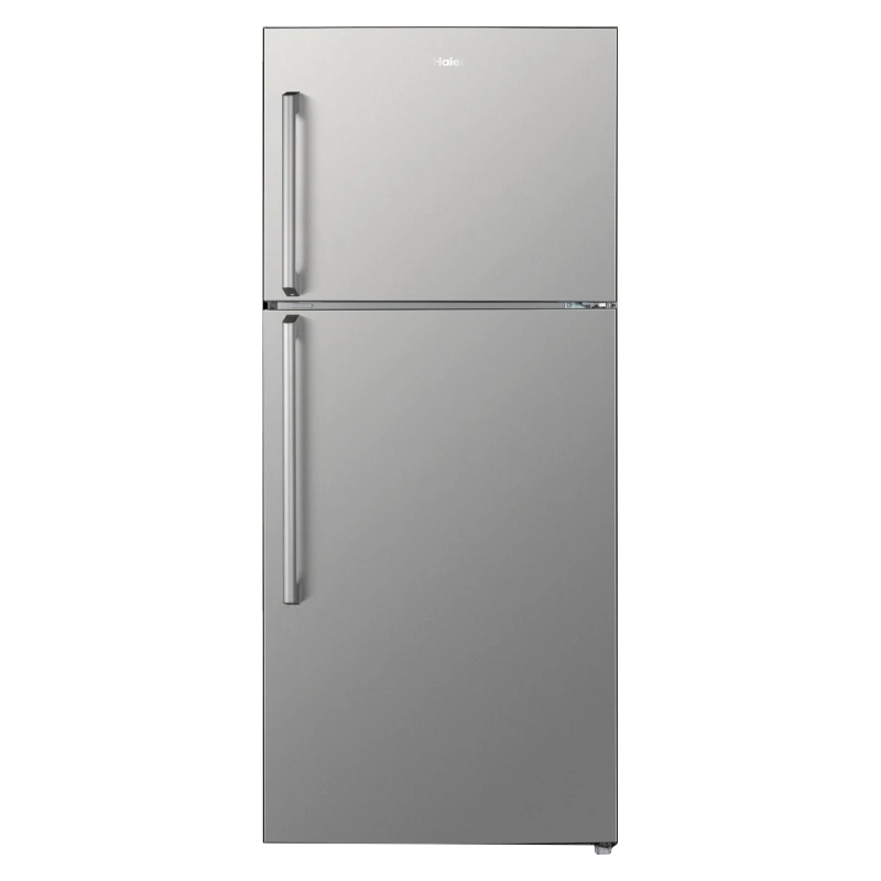 ثلاجة هاير سعة 567 لتر | فريزر علوي | تبريد قوي وثابت | استهلاك اقتصادي 55 واط | توزيع هواء متعدد | رفوف زجاج مقوّى | تصميم فضي أنيق – موديل HRF-567SS