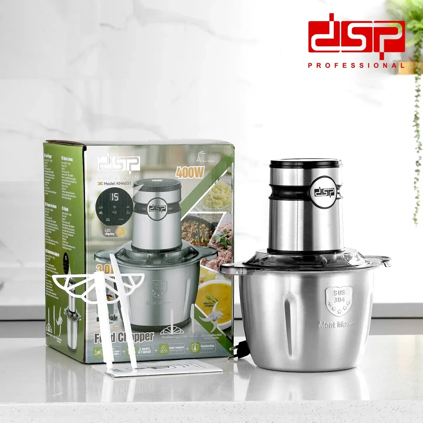 طَحّانة طعام DSP – سعة 3 لتر، قدرة 400 واط،KM4031