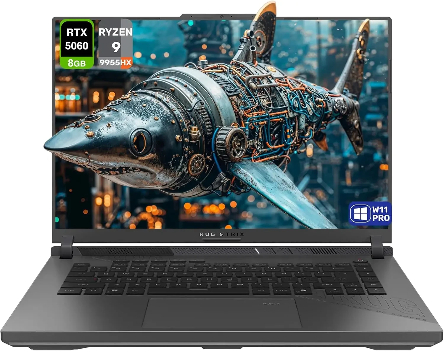 لابتوب ASUS ROG Strix G16 (2025) G614 المخصص للألعاب – بمعالج AMD Ryzen 9 9955HX – وبطاقة رسومات NVIDIA RTX 5060 بسعة 8 جيجابايت – شاشة مقاس 16 بوصة بدقة WUXGA FHD+ وتردد 165 هرتز
