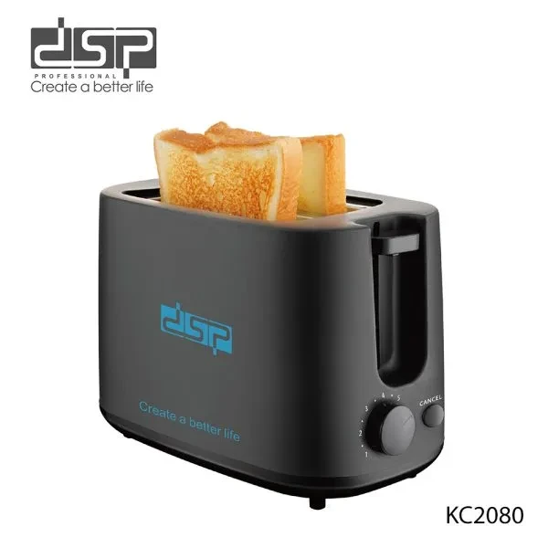 توستر DSP KC2080 – شريحتان، قدرة 650-750 واط، 7 مستويات تحميص