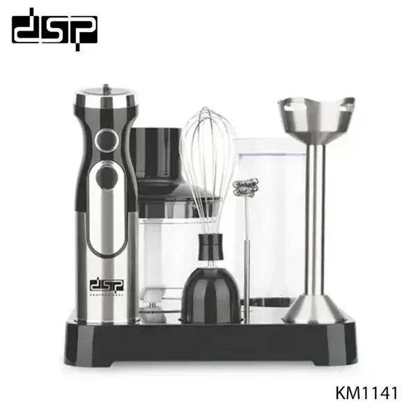 خلاط يدوي دي اس بي 6 في 1 بقوة 1500 واط، مجموعة خلاط يدوي 5 سرعات مع قاعدة تخزين km1141