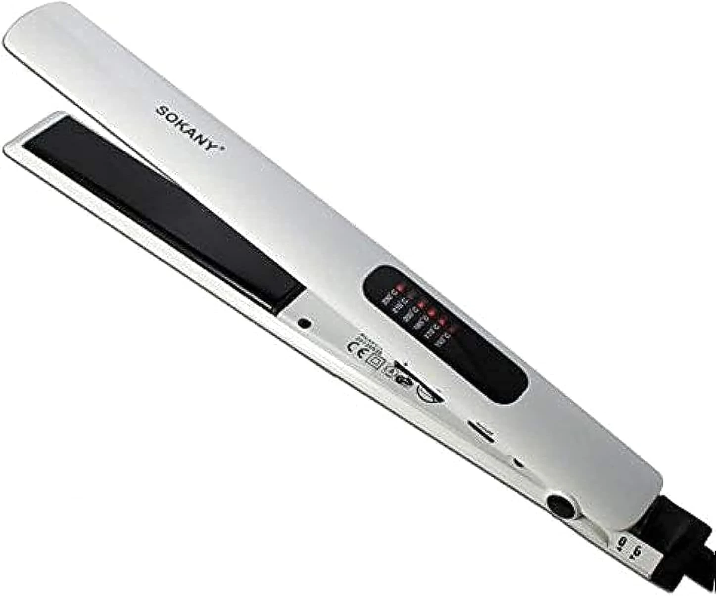 مملّس الشعر Sokany  – ألواح سيراميك، 55 واط عرض 25×120 ملم، حرارة تصل حتى 230°م، تصميم نحيف ومناسب لجميع أنواع الشعر HS-950B