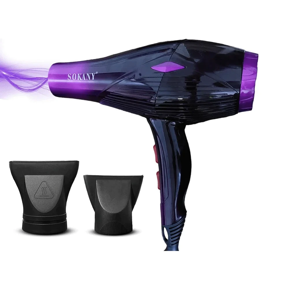مجفّف شعر سوكاني – قدرة عالية 2600 واط، هواء ساخن وبارد، ملحق تركيز الهواء، مناسب للاستخدام المنزلي والصالونات HS-3820