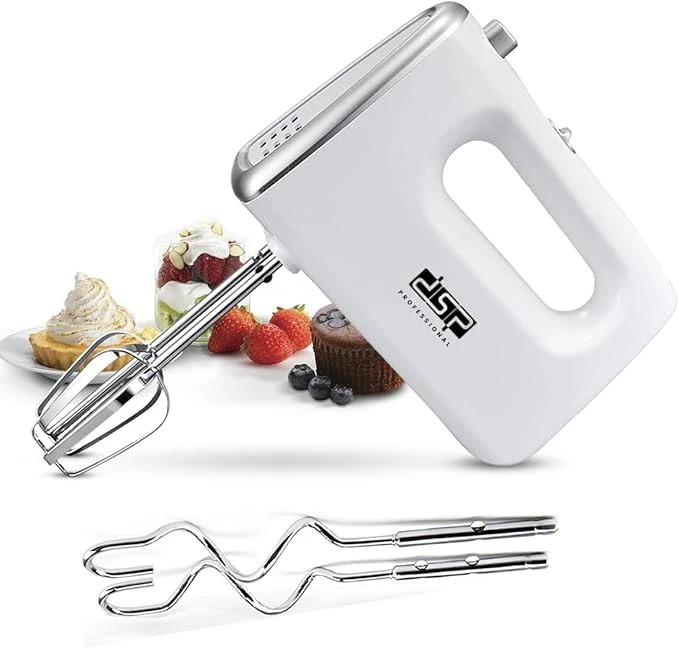 دي اس بي خلاط يدوي ومضرب بيض كهربائي لصنع الكيك وخفق الكريمة والاستخدام في المطبخ، مزود بـ5 سرعات بقدرة 200 وات، KM2091
