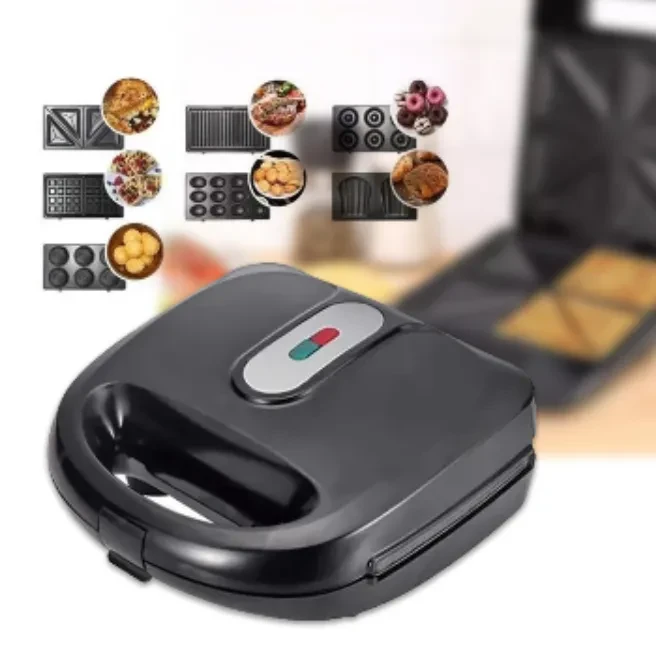 صانعة سندوتشات ووافل سوكاني – جهاز متعدد الوظائف 7-في-1، ألواح غير لاصقة قابلة للتبديل، قدرة 750 واط موديل SK-907