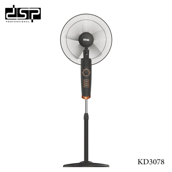 مروحة دي إس بي العمودية (18 بوصة) | قوة 60 واط مع مؤقت زمني | 3 سرعات وتصميم أسود عصري - الموديل KD3078